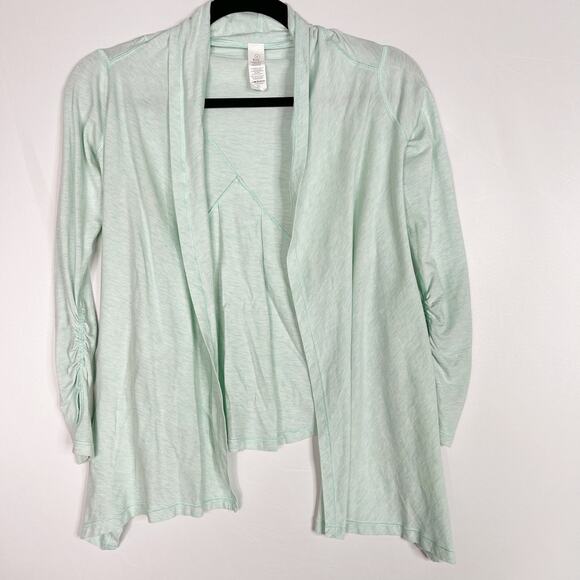 Ivivva by Lululemon Girls 6 Light Green Fours a Charm Wrap Top Pima Cotton Drape - Picture 1 of 11